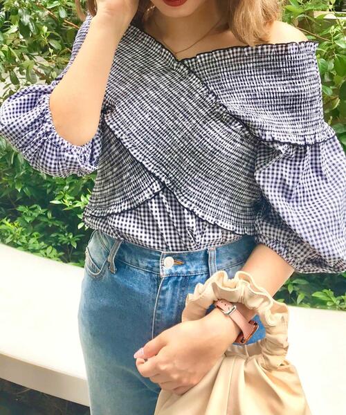 INGNI（イング）の「シャーリングクロス／ブラウス（シャツ/ブラウス・レディース・オフホワイト/ブラック/ブラウン/ピンク/ブラック系その他3・M）」の11枚目の写真