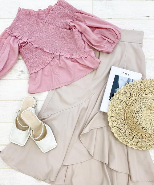 INGNI（イング）の「シャーリングクロス／ブラウス（シャツ/ブラウス・レディース・オフホワイト/ブラック/ブラウン/ピンク/ブラック系その他3・M）」の10枚目の写真