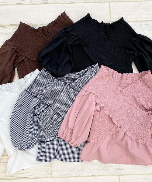 INGNI（イング）の「シャーリングクロス／ブラウス（シャツ/ブラウス・レディース・オフホワイト/ブラック/ブラウン/ピンク/ブラック系その他3・M）」の9枚目の写真