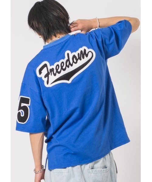 RE730（アールイーセブンサーティー）の「RE730 ロゴワッペン ビッグシルエットルーズ半袖Tシャツ（Tシャツ/カットソー・メンズ・ブラック/グレー/ブルー/グリーン/ブラック系その他/グレー系その他/グリーン系その他/ブルー系その他・M/L/XL）」の8枚目の写真