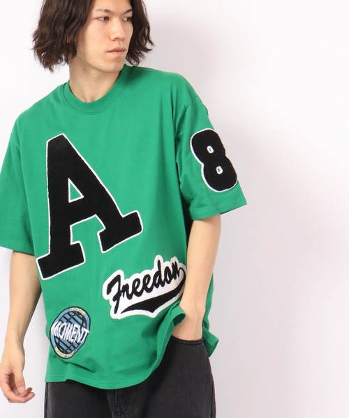 RE730（アールイーセブンサーティー）の「RE730 ロゴワッペン ビッグシルエットルーズ半袖Tシャツ（Tシャツ/カットソー・メンズ・ブラック/グレー/ブルー/グリーン/ブラック系その他/グレー系その他/グリーン系その他/ブルー系その他・M/L/XL）」の15枚目の写真