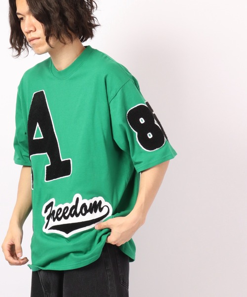 RE730（アールイーセブンサーティー）の「RE730 ロゴワッペン ビッグシルエットルーズ半袖Tシャツ（Tシャツ/カットソー・メンズ・ブラック/グレー/ブルー/グリーン/ブラック系その他/グレー系その他/グリーン系その他/ブルー系その他・M/L/XL）」の16枚目の写真