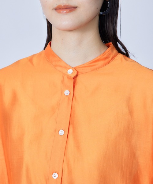 ROPE'（ロペ）の「ブライトシアーラッフルショールブラウス（シャツ/ブラウス・レディース・サックスブルー/オレンジ/ブラック/ブラウン・38）」の13枚目の写真