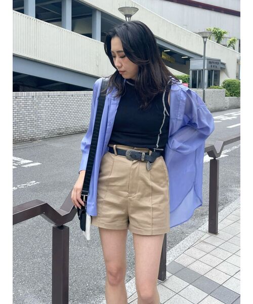 EVRIS（エヴリス）の「ピンタックストレッチショートパンツ（その他パンツ・レディース・ブラック/ベージュ・MEDIUM/SMALL）」の10枚目の写真