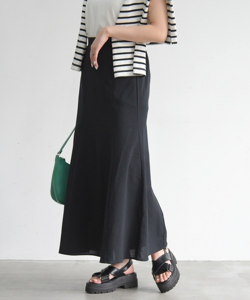 sango(sango)の「リネンライクマーメイドスカート(スカート・レディース・ブラック/ナチュラル・FREE)」の1枚目の写真