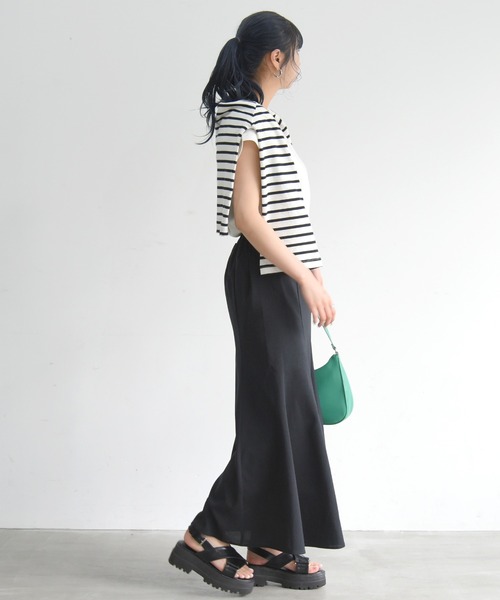 sango(sango)の「リネンライクマーメイドスカート(スカート・レディース・ブラック/ナチュラル・FREE)」の9枚目の写真
