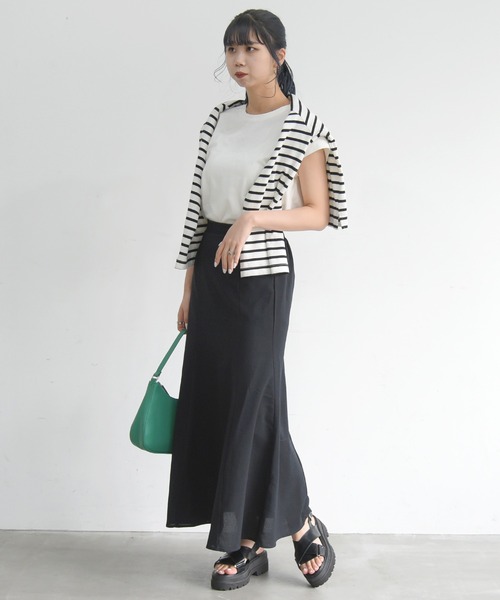 sango(sango)の「リネンライクマーメイドスカート(スカート・レディース・ブラック/ナチュラル・FREE)」の18枚目の写真