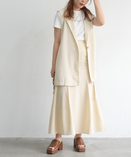 sango(sango)の「リネンライクマーメイドスカート(スカート・レディース・ブラック/ナチュラル・FREE)」の21枚目の写真