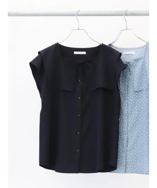 Green Parks(グリーンパークス)の「スクエア衿ブラウス(シャツ/ブラウス・レディース・ブラック/サックスブルー/ブラック系その他5・FREE)」の5枚目の写真