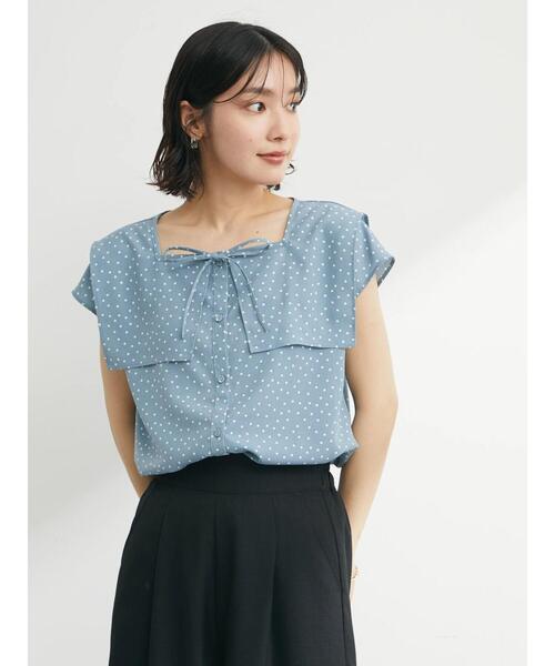 Green Parks(グリーンパークス)の「スクエア衿ブラウス(シャツ/ブラウス・レディース・ブラック/サックスブルー/ブラック系その他5・FREE)」の6枚目の写真