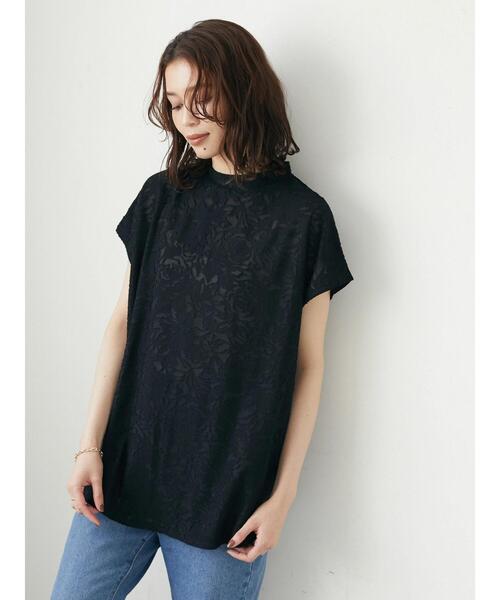 Green　Parks（グリーンパークス）の「シアージャガードTシャツ（シャツ/ブラウス・レディース・ブラック/オフホワイト/ブルーグリーン・FREE）」の22枚目の写真