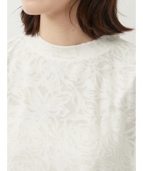 Green　Parks（グリーンパークス）の「シアージャガードTシャツ（シャツ/ブラウス・レディース・ブラック/オフホワイト/ブルーグリーン・FREE）」の18枚目の写真