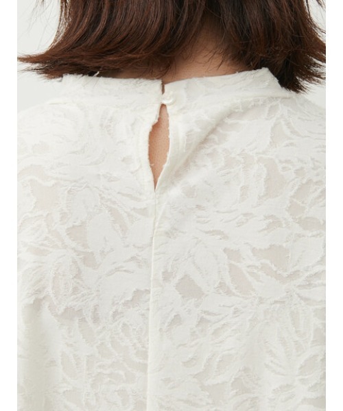 Green　Parks（グリーンパークス）の「シアージャガードTシャツ（シャツ/ブラウス・レディース・ブラック/オフホワイト/ブルーグリーン・FREE）」の8枚目の写真