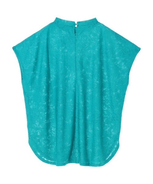 Green　Parks（グリーンパークス）の「シアージャガードTシャツ（シャツ/ブラウス・レディース・ブラック/オフホワイト/ブルーグリーン・FREE）」の17枚目の写真