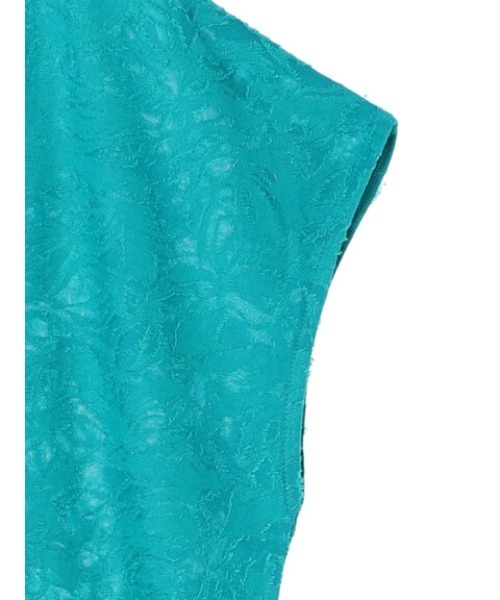 Green　Parks（グリーンパークス）の「シアージャガードTシャツ（シャツ/ブラウス・レディース・ブラック/オフホワイト/ブルーグリーン・FREE）」の5枚目の写真