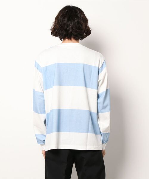 Not So Ape（ノットソーエイプ）の「STRIPED LS TEE（Tシャツ/カットソー・メンズ・ライトブルー・X-LARGE/MEDIUM/LARGE）」の3枚目の写真