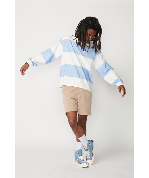 Not So Ape（ノットソーエイプ）の「STRIPED LS TEE（Tシャツ/カットソー・メンズ・ライトブルー・X-LARGE/MEDIUM/LARGE）」の4枚目の写真