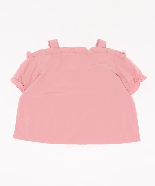 PINKHUNT（ピンクハント）の「PINKHUNT ショルダーベルト肩出しシャツ 6975K（シャツ/ブラウス・キッズ・ベビーピンク/ブラック・120cm/130cm/140cm/150cm/160cm）」の3枚目の写真