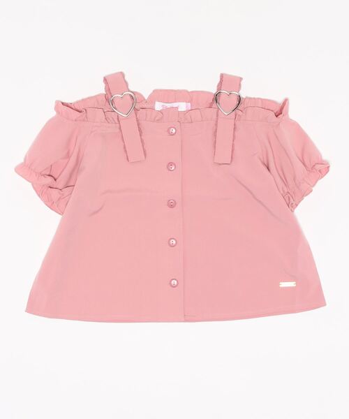 PINKHUNT（ピンクハント）の「PINKHUNT ショルダーベルト肩出しシャツ 6975K（シャツ/ブラウス・キッズ・ベビーピンク/ブラック・120cm/130cm/140cm/150cm/160cm）」の8枚目の写真