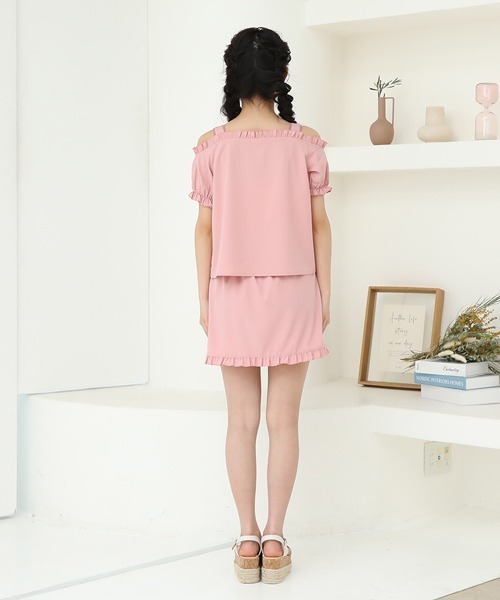 PINKHUNT（ピンクハント）の「PINKHUNT ショルダーベルト肩出しシャツ 6975K（シャツ/ブラウス・キッズ・ベビーピンク/ブラック・120cm/130cm/140cm/150cm/160cm）」の6枚目の写真