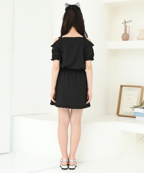 PINKHUNT（ピンクハント）の「PINKHUNT ショルダーベルト肩出しシャツ 6975K（シャツ/ブラウス・キッズ・ベビーピンク/ブラック・120cm/130cm/140cm/150cm/160cm）」の15枚目の写真