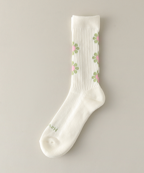 ROSTER SOX(ロスターソックス)の「【ROSTER SOX/ロスターソックス×JOURNAL STANDARD】PEACE SOX / ピース ソックス(ソックス/靴下・メンズ・ピンク/イエロー/グリーン/ブルー系その他・SMALL/MEDIUM)」の2枚目の写真