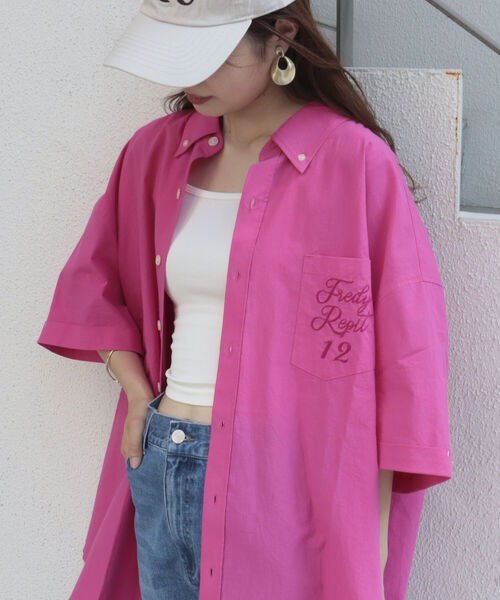 fredy repit（フレディレピ）の「半袖DADDYシャツ（シャツ/ブラウス・レディース・ブラック/オフホワイト/ピンク/ブルー・38）」の20枚目の写真