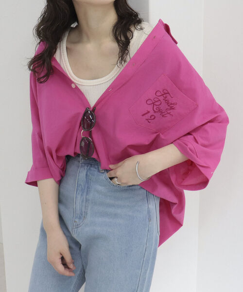 fredy repit（フレディレピ）の「半袖DADDYシャツ（シャツ/ブラウス・レディース・ブラック/オフホワイト/ピンク/ブルー・38）」の14枚目の写真