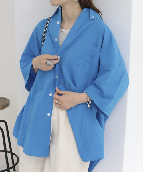 fredy repit（フレディレピ）の「半袖DADDYシャツ（シャツ/ブラウス・レディース・ブラック/オフホワイト/ピンク/ブルー・38）」の4枚目の写真