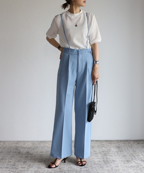 Bonjour Sagan（ボンジュールサガン）の「サスペンダー付き2WAYパンツ（その他パンツ・レディース・グレー/ラベンダー/ブルー系その他・FREE）」の3枚目の写真