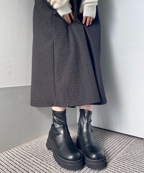 ESPERANZA(エスペランサ)の「◆タンクソールストレッチショートブーツ(ブーツ・レディース・ブラック/ブラック系3/ブラウン系・LL/S/M/L)」の8枚目の写真