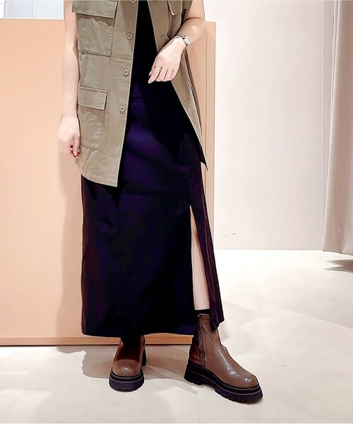 ESPERANZA(エスペランサ)の「◆タンクソールストレッチショートブーツ(ブーツ・レディース・ブラック/ブラック系3/ブラウン系・LL/S/M/L)」の3枚目の写真