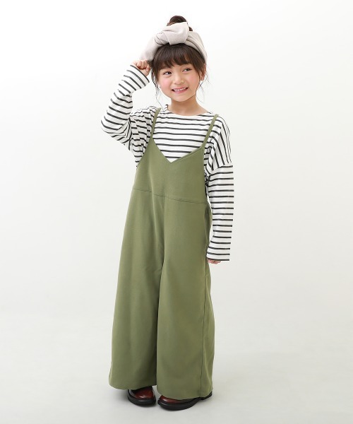 devirock（デビロック）の「キャミサロペット（サロペット/オーバーオール・キッズ・カーキ/ブラック/グレー系その他/ダークブラウン・150cm/120cm/160cm/130cm/110cm/140cm/100cm）」の4枚目の写真