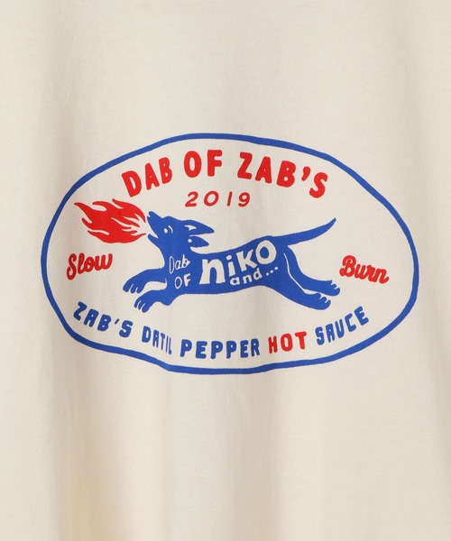 niko and...(ニコアンド)の「【LA FOOD SHOP】zab'sコラボTシャツ(Tシャツ/カットソー・メンズ・オフホワイト/ピンク・MEDIUM/LARGE)」の12枚目の写真