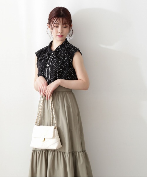 PROPORTION BODY DRESSING(プロポーションボディドレッシング)の「バイカラーボウタイブラウス / 1212210700(シャツ/ブラウス・レディース・ブラウン/ブラック系その他/ブラック/ホワイト系その他・MEDIUM/SMALL)」の3枚目の写真