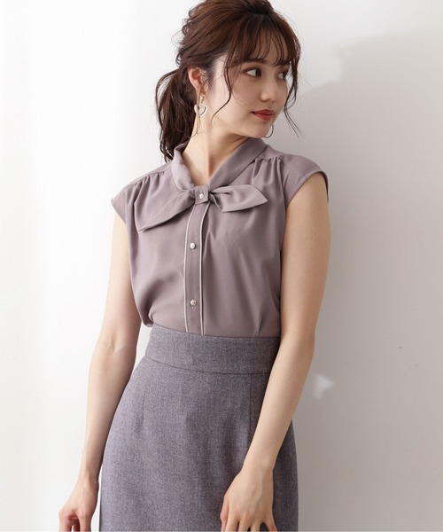 PROPORTION BODY DRESSING(プロポーションボディドレッシング)の「バイカラーボウタイブラウス / 1212210700(シャツ/ブラウス・レディース・ブラウン/ブラック系その他/ブラック/ホワイト系その他・MEDIUM/SMALL)」の4枚目の写真