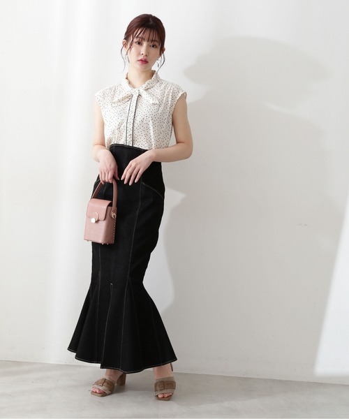 PROPORTION BODY DRESSING(プロポーションボディドレッシング)の「バイカラーボウタイブラウス / 1212210700(シャツ/ブラウス・レディース・ブラウン/ブラック系その他/ブラック/ホワイト系その他・MEDIUM/SMALL)」の9枚目の写真