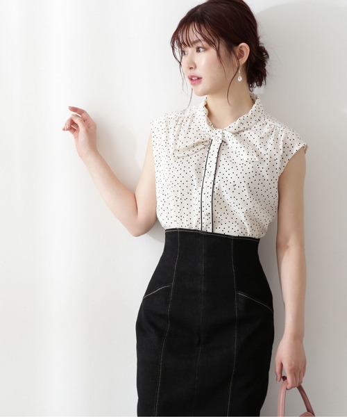 PROPORTION BODY DRESSING(プロポーションボディドレッシング)の「バイカラーボウタイブラウス / 1212210700(シャツ/ブラウス・レディース・ブラウン/ブラック系その他/ブラック/ホワイト系その他・MEDIUM/SMALL)」の8枚目の写真