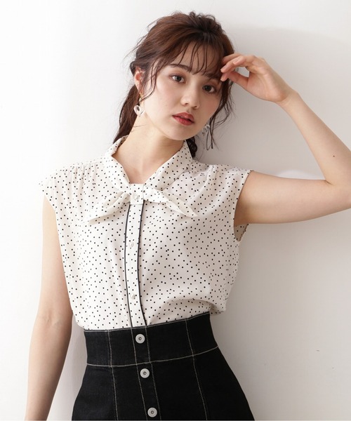 PROPORTION BODY DRESSING(プロポーションボディドレッシング)の「バイカラーボウタイブラウス / 1212210700(シャツ/ブラウス・レディース・ブラウン/ブラック系その他/ブラック/ホワイト系その他・MEDIUM/SMALL)」の6枚目の写真