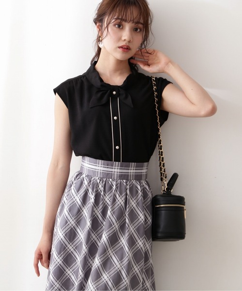 PROPORTION BODY DRESSING(プロポーションボディドレッシング)の「バイカラーボウタイブラウス / 1212210700(シャツ/ブラウス・レディース・ブラウン/ブラック系その他/ブラック/ホワイト系その他・MEDIUM/SMALL)」の10枚目の写真