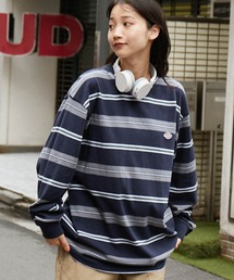 Dickies/ディッキーズ ロゴワッペン刺繍 ビッグシルエットマルチボーダーロンT