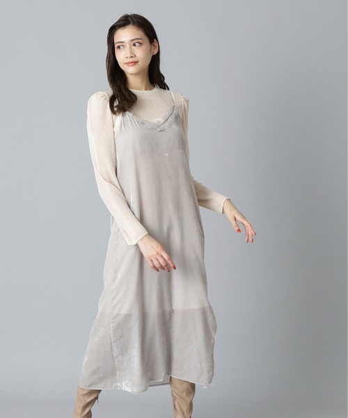 JILL by JILL STUART(ジルバイジルスチュアート)の「◇シアートップスキャミOPセット(ワンピース・レディース・ライトグリーン/ピンク/ホワイト系その他/ブラウン・FREE)」の2枚目の写真