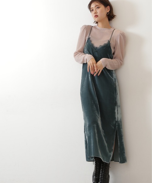 JILL by JILL STUART(ジルバイジルスチュアート)の「◇シアートップスキャミOPセット(ワンピース・レディース・ライトグリーン/ピンク/ホワイト系その他/ブラウン・FREE)」の4枚目の写真