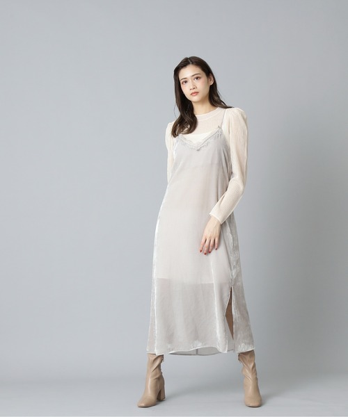 JILL by JILL STUART(ジルバイジルスチュアート)の「◇シアートップスキャミOPセット(ワンピース・レディース・ライトグリーン/ピンク/ホワイト系その他/ブラウン・FREE)」の8枚目の写真