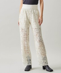AMERI　BLOCK LACE STRAIGHT PANTS ブラウン　M Ameri（アメリ）の「BLOCK LACE STRAIGHT PANTS（その他パンツ