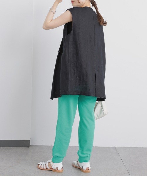 PUAL CE CIN(ピュアルセシン)の「【セットアップ対応】裏毛カレッジロゴプリントパンツ(スウェットパンツ・レディース・チャコールグレー/ベージュ/グリーン・FREE)」の13枚目の写真