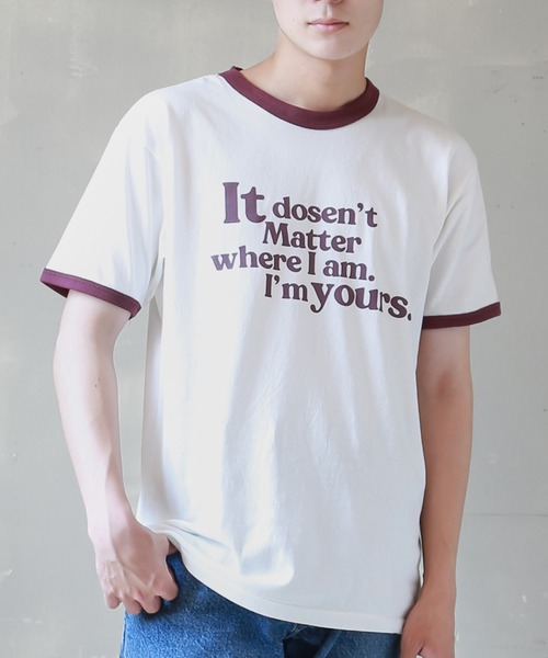 SPINNS（スピンズ）の「リンガーTシャツ（Tシャツ/カットソー・メンズ・スミクロ/バーガンディー/グリーン・ONESIZE）」の3枚目の写真