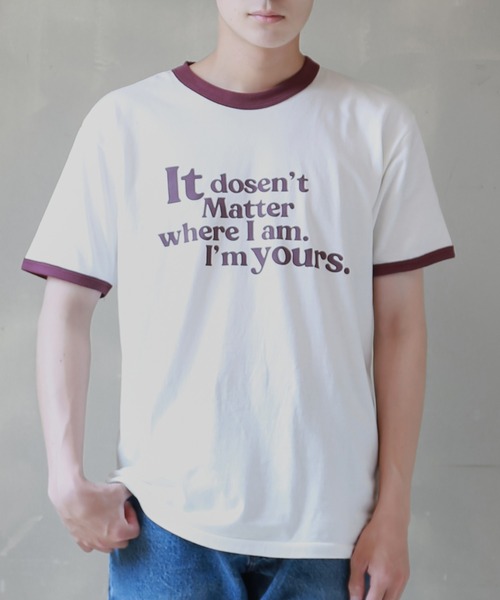 SPINNS（スピンズ）の「リンガーTシャツ（Tシャツ/カットソー・メンズ・スミクロ/バーガンディー/グリーン・ONESIZE）」の9枚目の写真