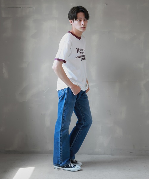 SPINNS（スピンズ）の「リンガーTシャツ（Tシャツ/カットソー・メンズ・スミクロ/バーガンディー/グリーン・ONESIZE）」の11枚目の写真