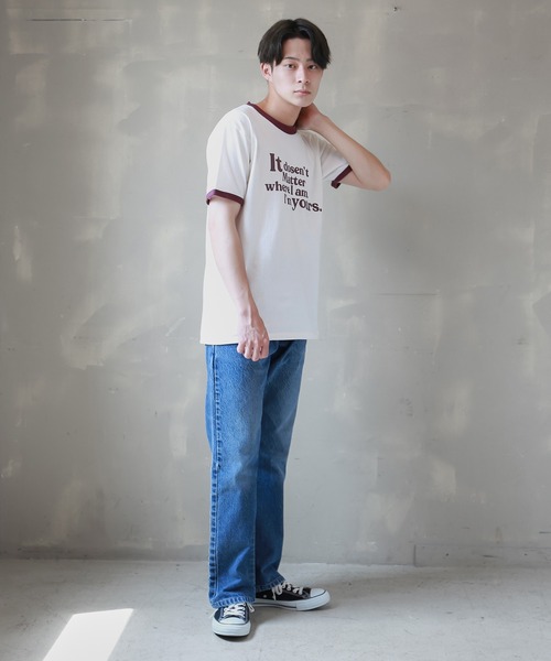 SPINNS（スピンズ）の「リンガーTシャツ（Tシャツ/カットソー・メンズ・スミクロ/バーガンディー/グリーン・ONESIZE）」の13枚目の写真